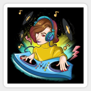 Devilish Girl Female Dj Sticker